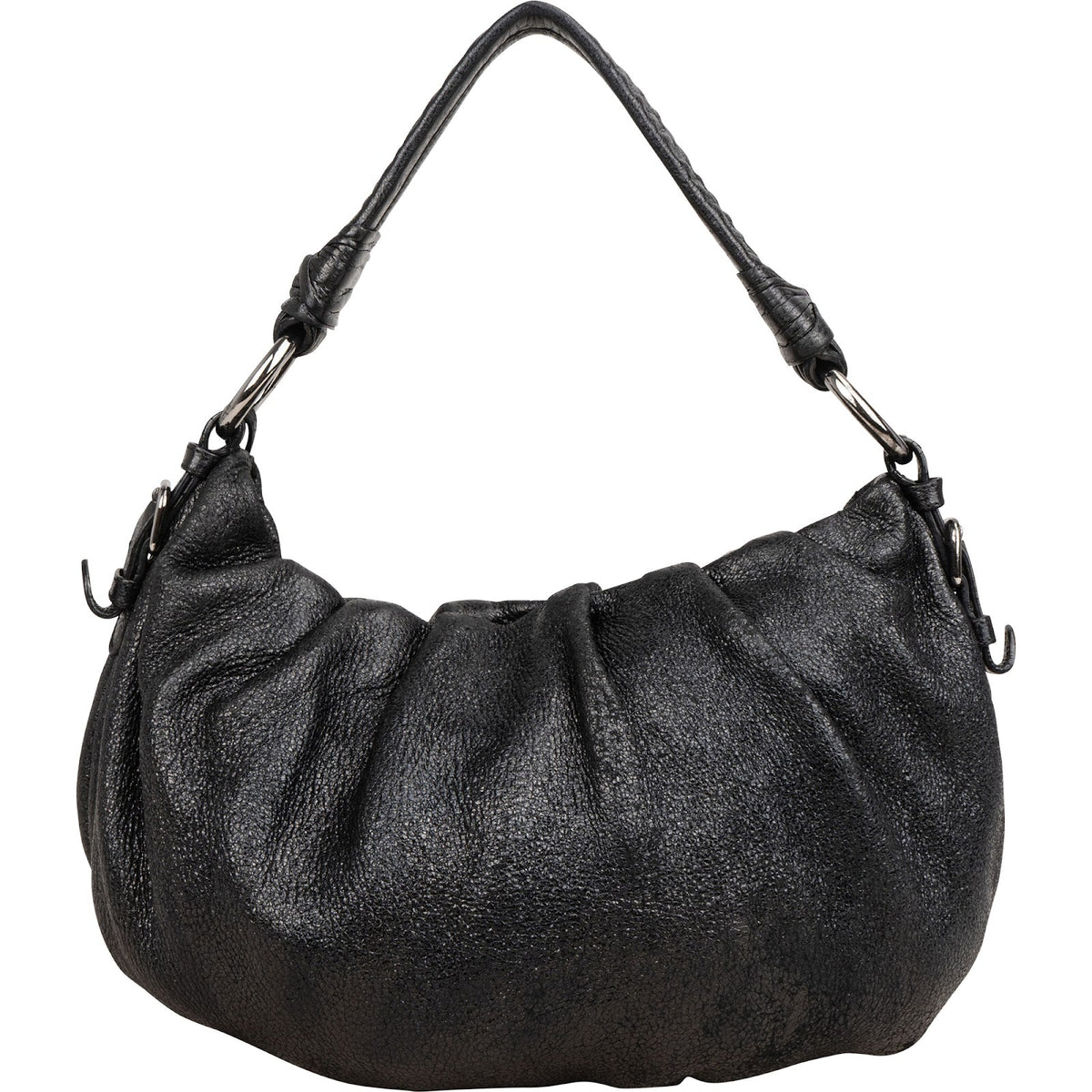 Prada Ruched Hobo aus Vitello-Daino-Leder – Ansicht 4