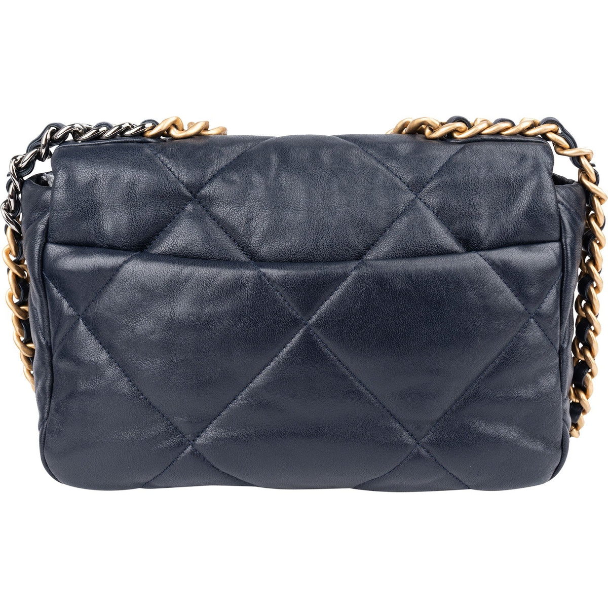 Chanel 19 Quilted Navy Lambskin Single Flap Crossbody Bag