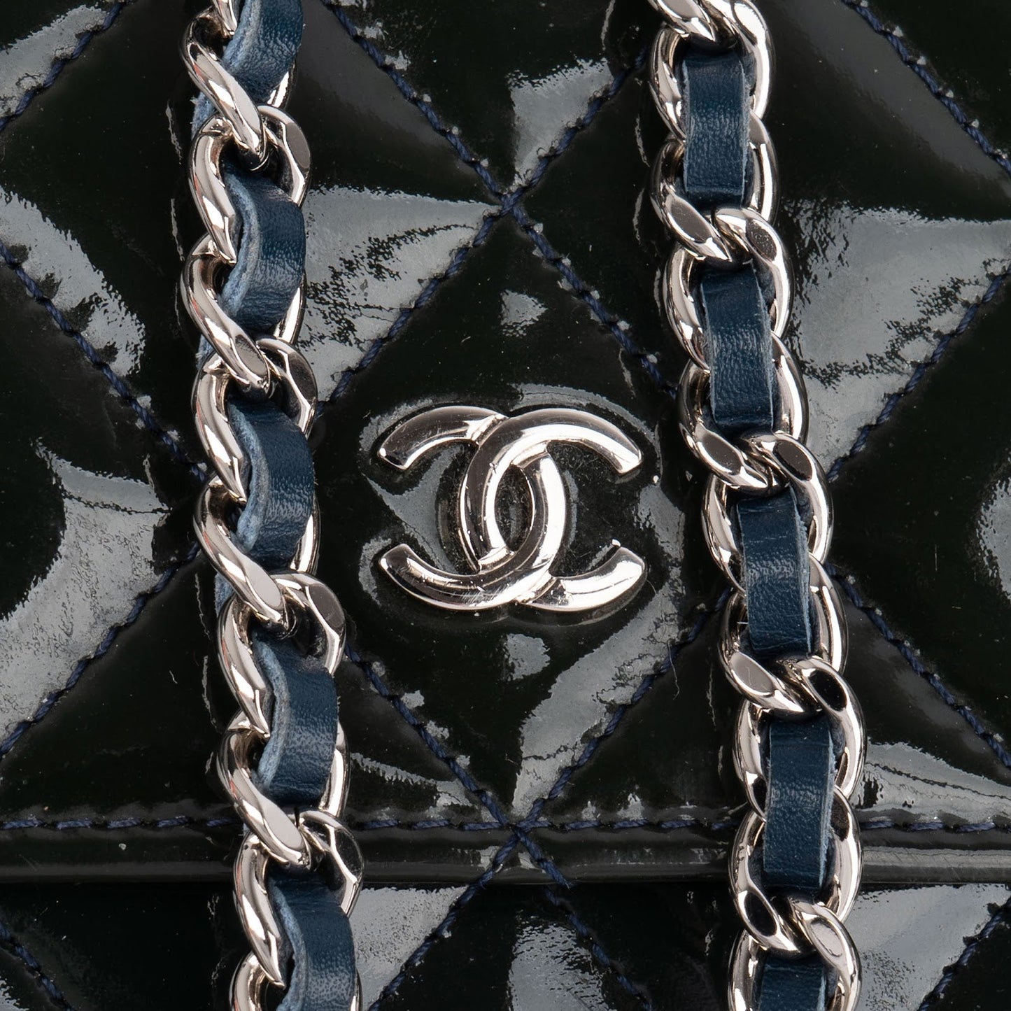 Chanel Quilted Patent Leather Wallet On Chain Crossbody Bag