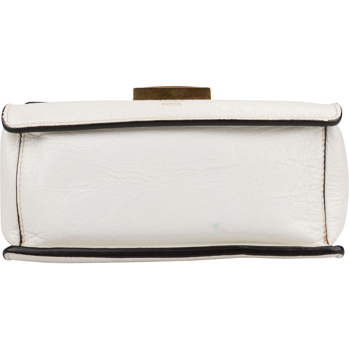 Fendi Kan U Flap aus weißem Lackleder – Ansicht 6