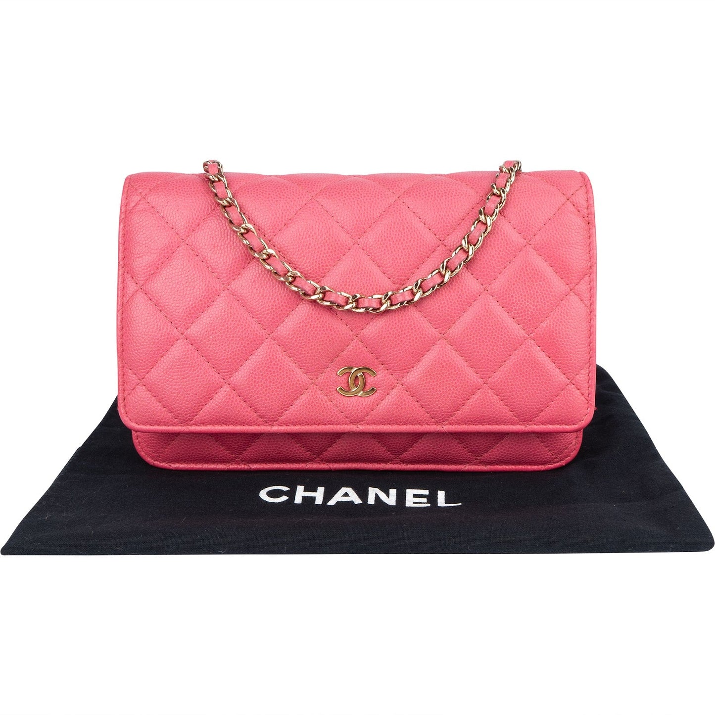 Chanel Quilted Caviar Leather Wallet On Chain Crossbody Bag