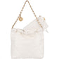 Chanel 22 White Quilted Lambskin Hobo Shoulder Bag