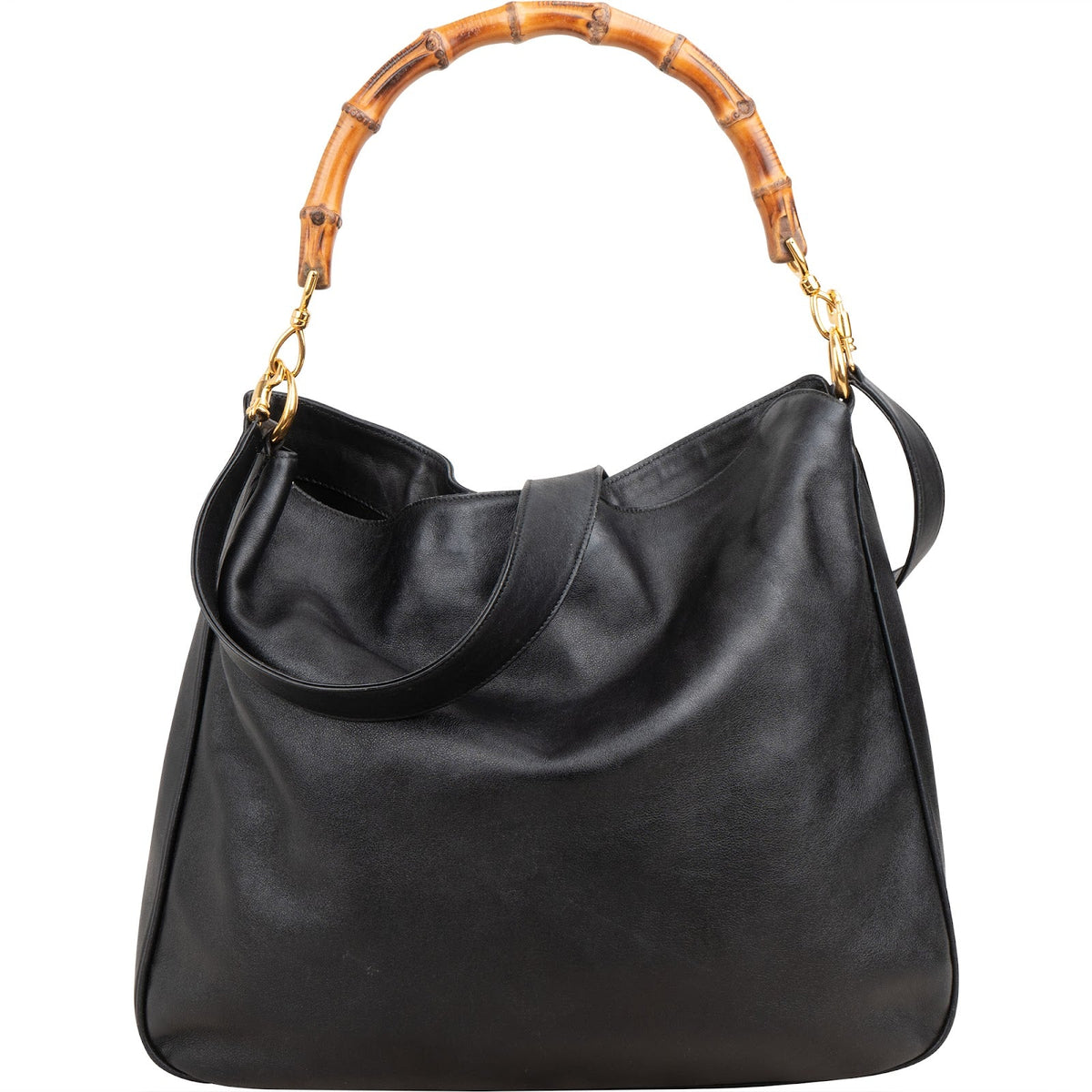 Gucci Bamboo Handle aus schwarzem Leder – Ansicht 4