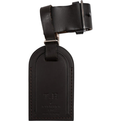 Louis Vuitton Noir Leather Luggage Tag Set (T.H)