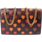 Saint Laurent Leather Heart Print Kate Crossbody Bag