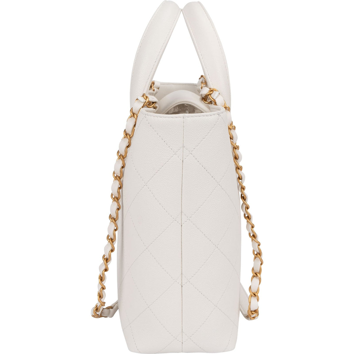 Chanel Stitching Caviar Leather Small Bowling Handbag