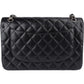 Chanel Quilted Caviar Leather Palladium Jumbo Double Flap Crossbody Bag