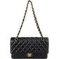 Chanel Quilted Caviar Leather Gold Medium Double Flap Crossbody Bag