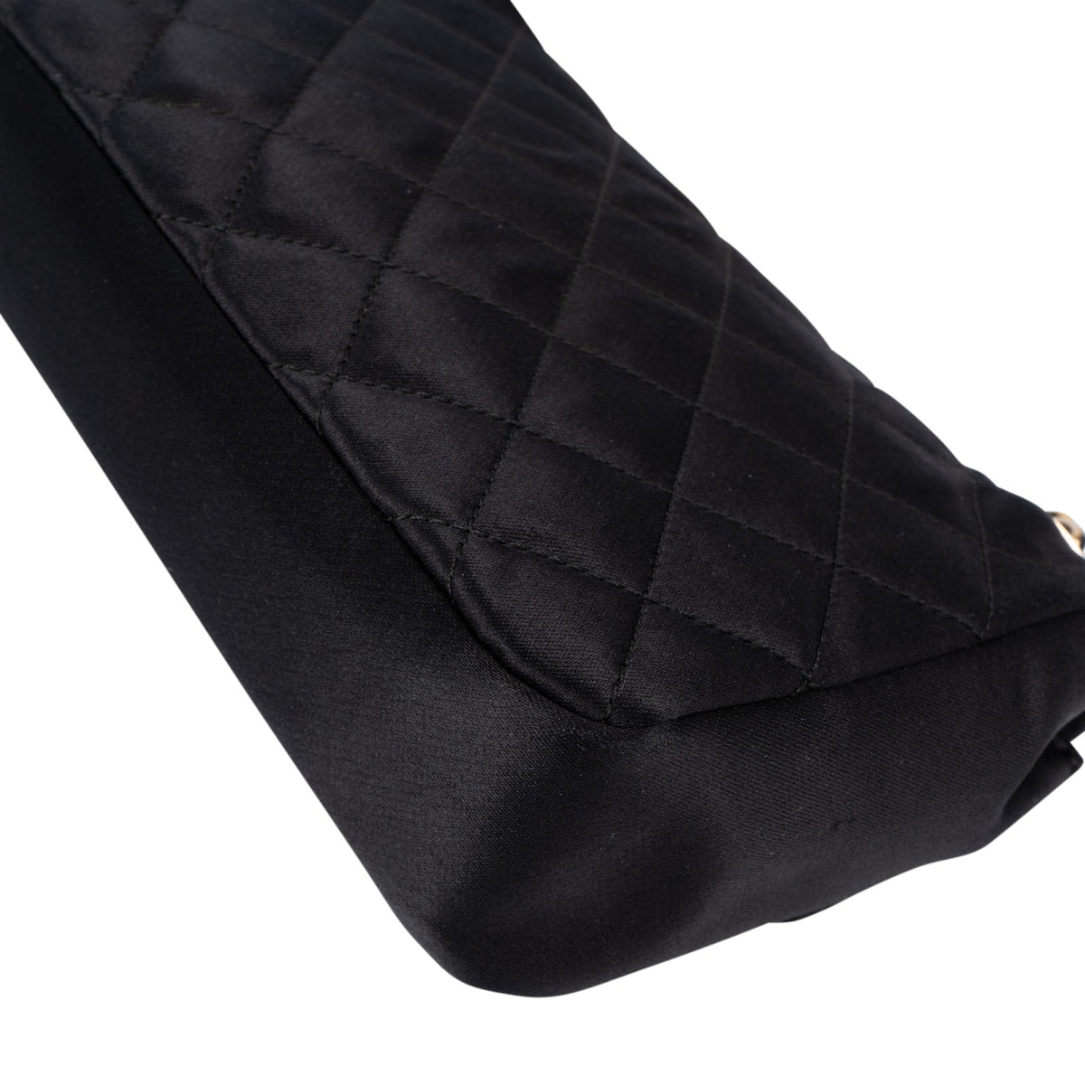 Chanel Black Quilted Satin 24K Gold Mini Single Flap Crossbody Bag