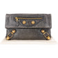 Balenciaga Grey Blue Leather GHW Envelope City Clutch
