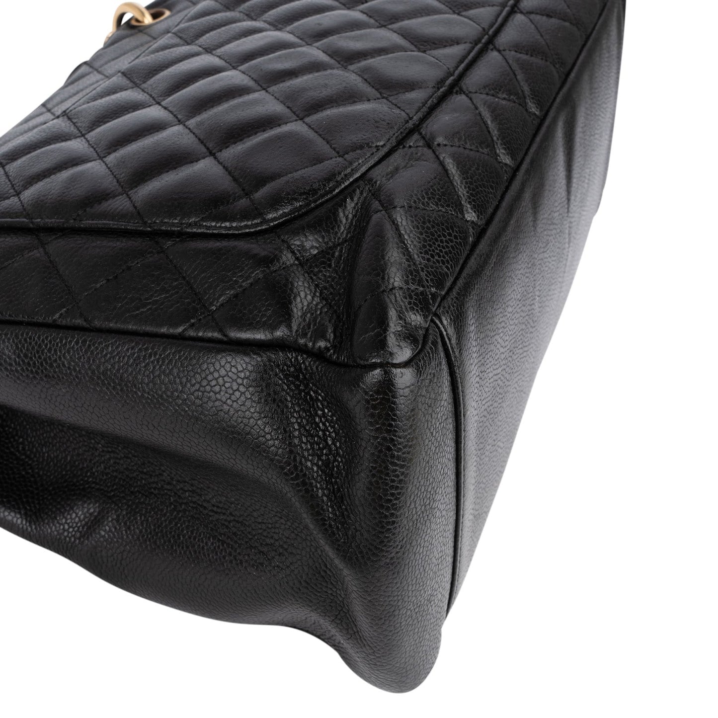 Chanel Quilted Caviar Leather Grand Shopping Tote Shoulder Bag