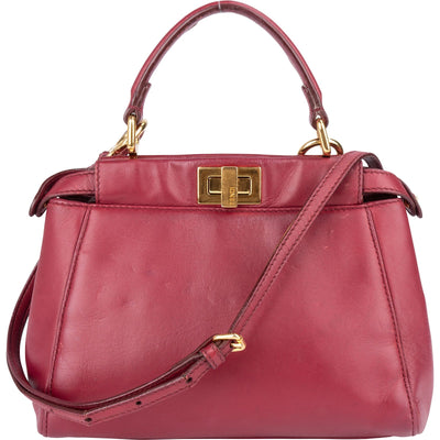 Fendi Leather Peekaboo Mini Handbag