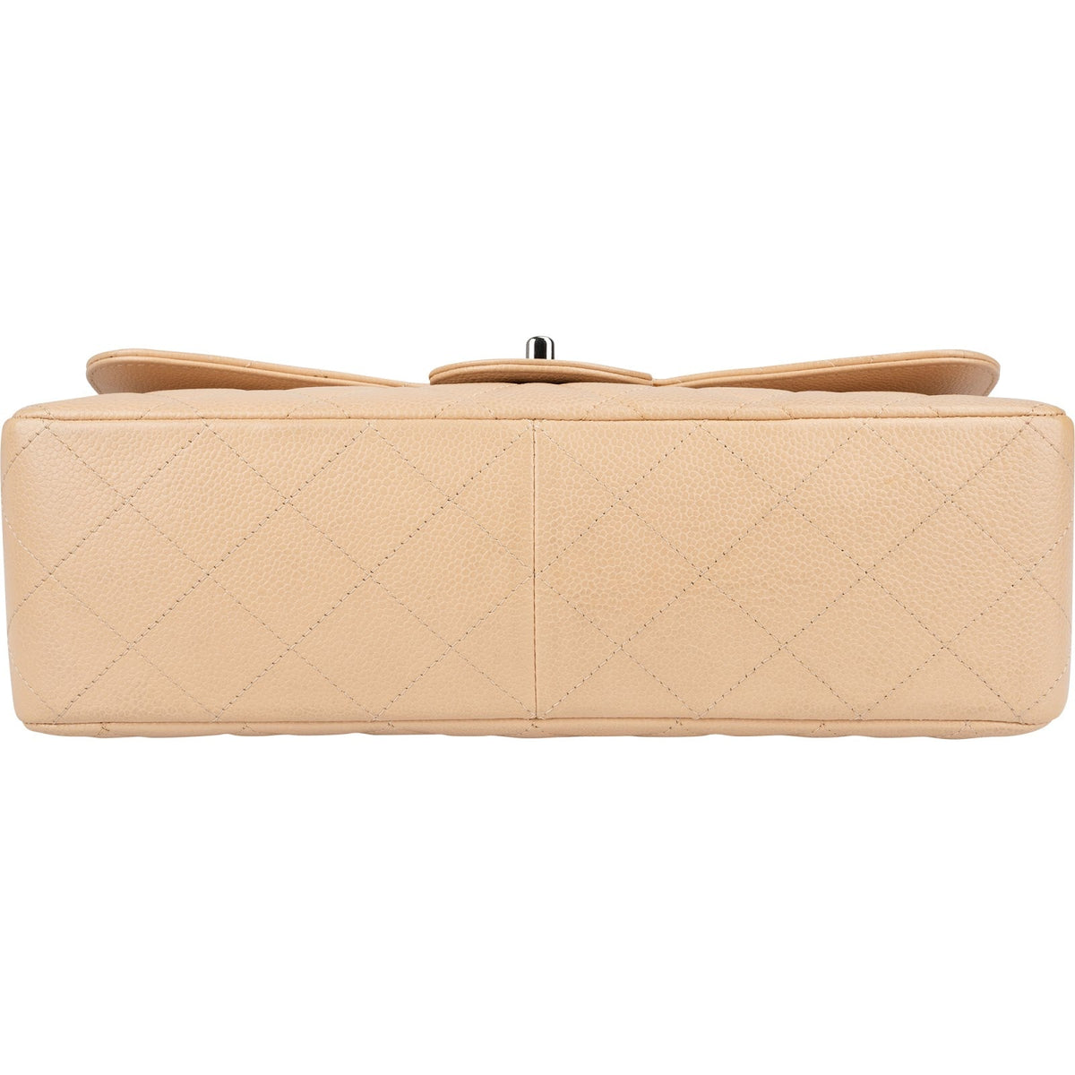Chanel Quilted Caviar Leather Palladium Jumbo Single Flap Crossbody Bag