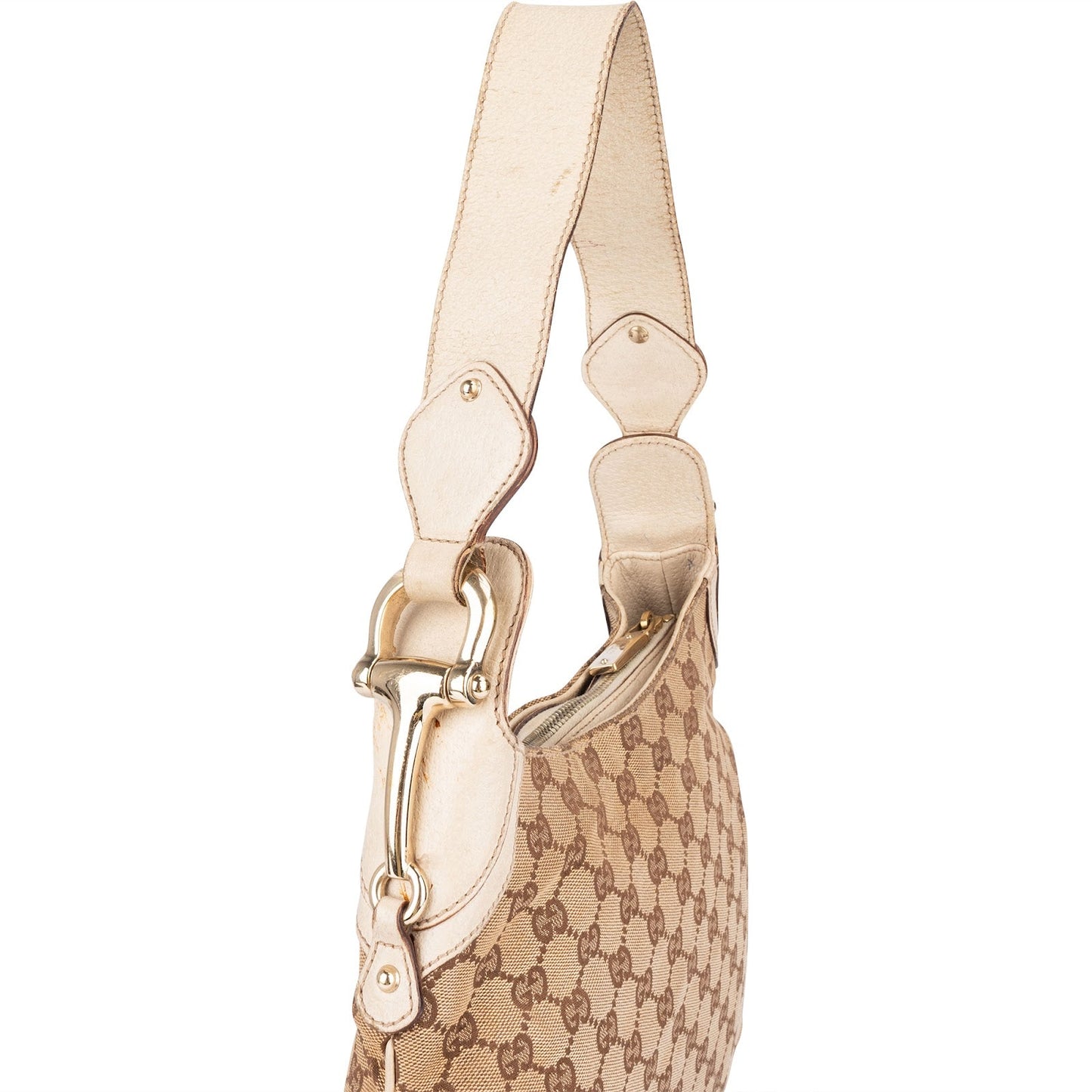 Gucci Monogram GG Horsebit Hobo Shoulder Bag