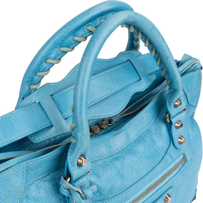Balenciaga Blue Leather City Handbag