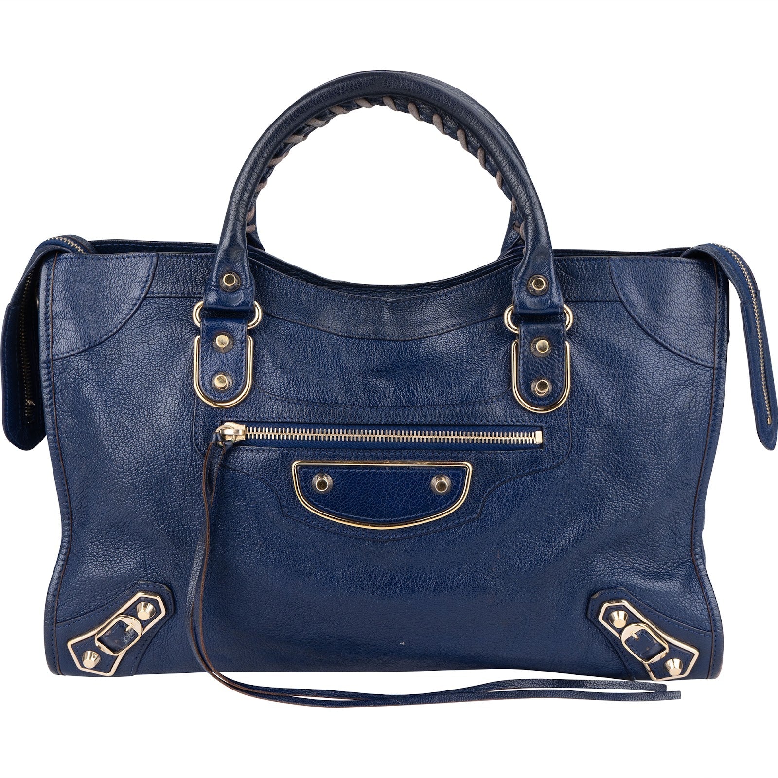 Balenciaga Blue Leather City Handbag