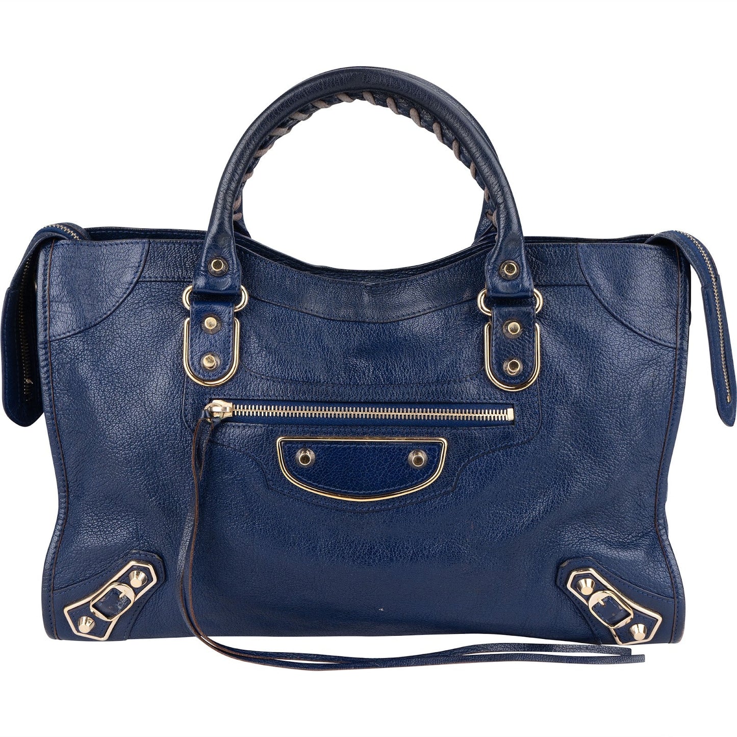 Balenciaga Blue Leather City Handbag