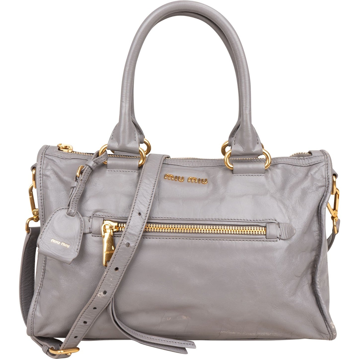 Miu Miu Lilac Vitello Shine Satchel Handbag
