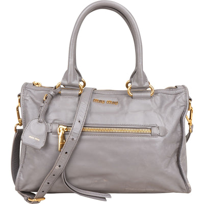 Miu Miu Lilac Vitello Shine Satchel Handbag