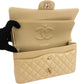 Chanel Gold Shimmering Quilted Lambskin Medium Double Flap Shoulder Bag