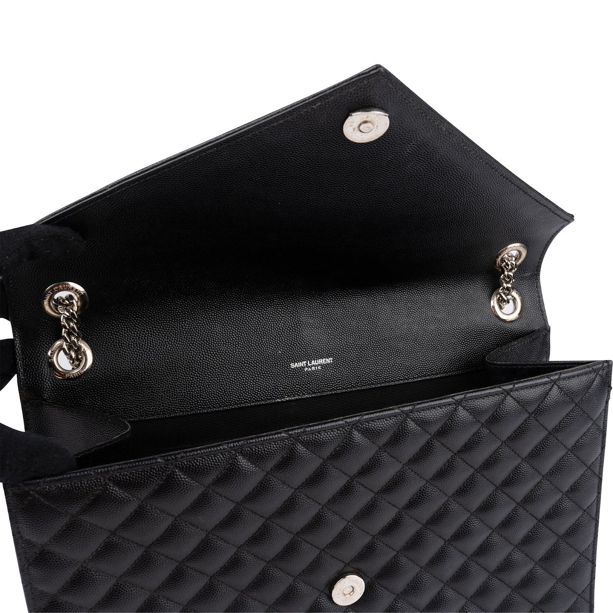 Saint Laurent Quilted Grained Leather Large Envelope Crossbody Bag