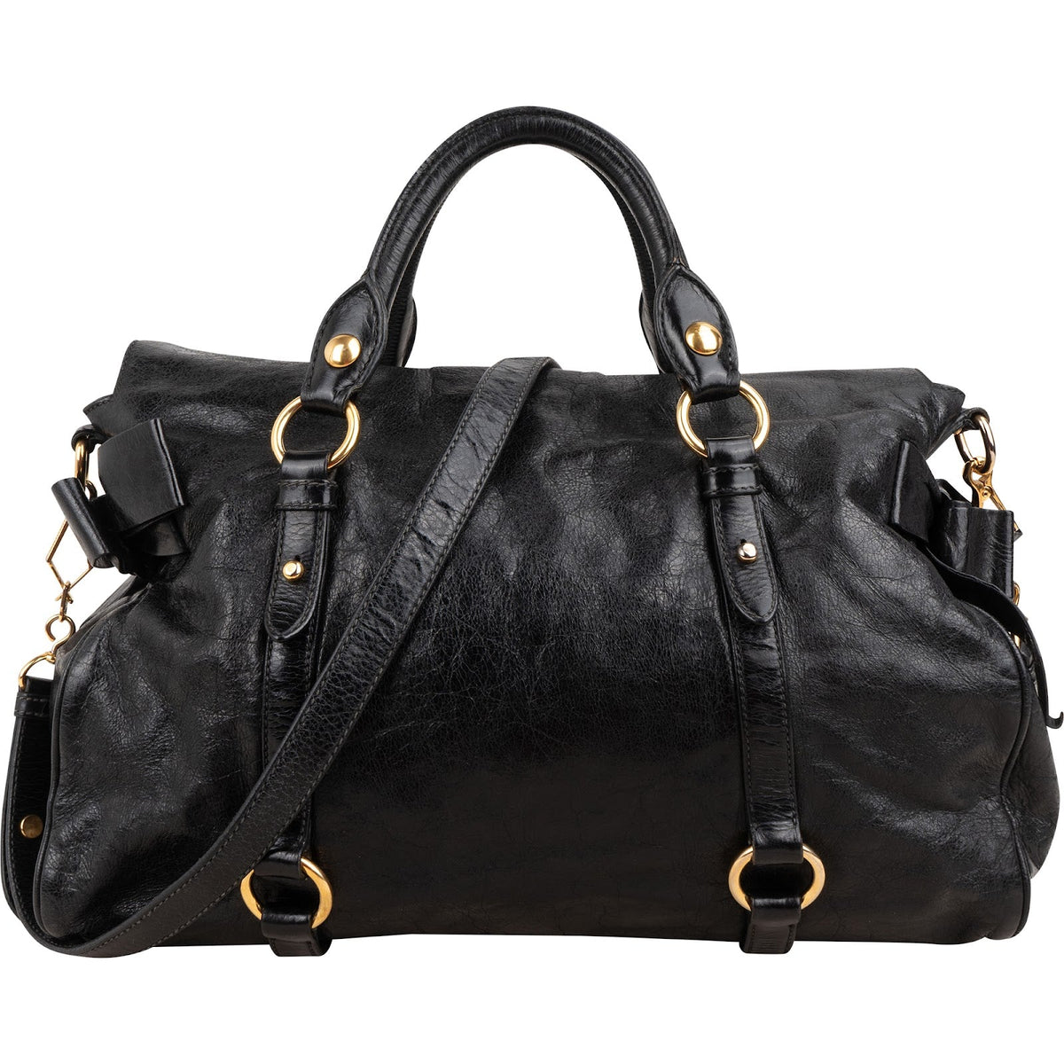 Miu Miu Vitello Lux Leather Satchel Handbag