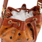 MCM Monogram Visetos Drawstring Bucket Crossbody Bag