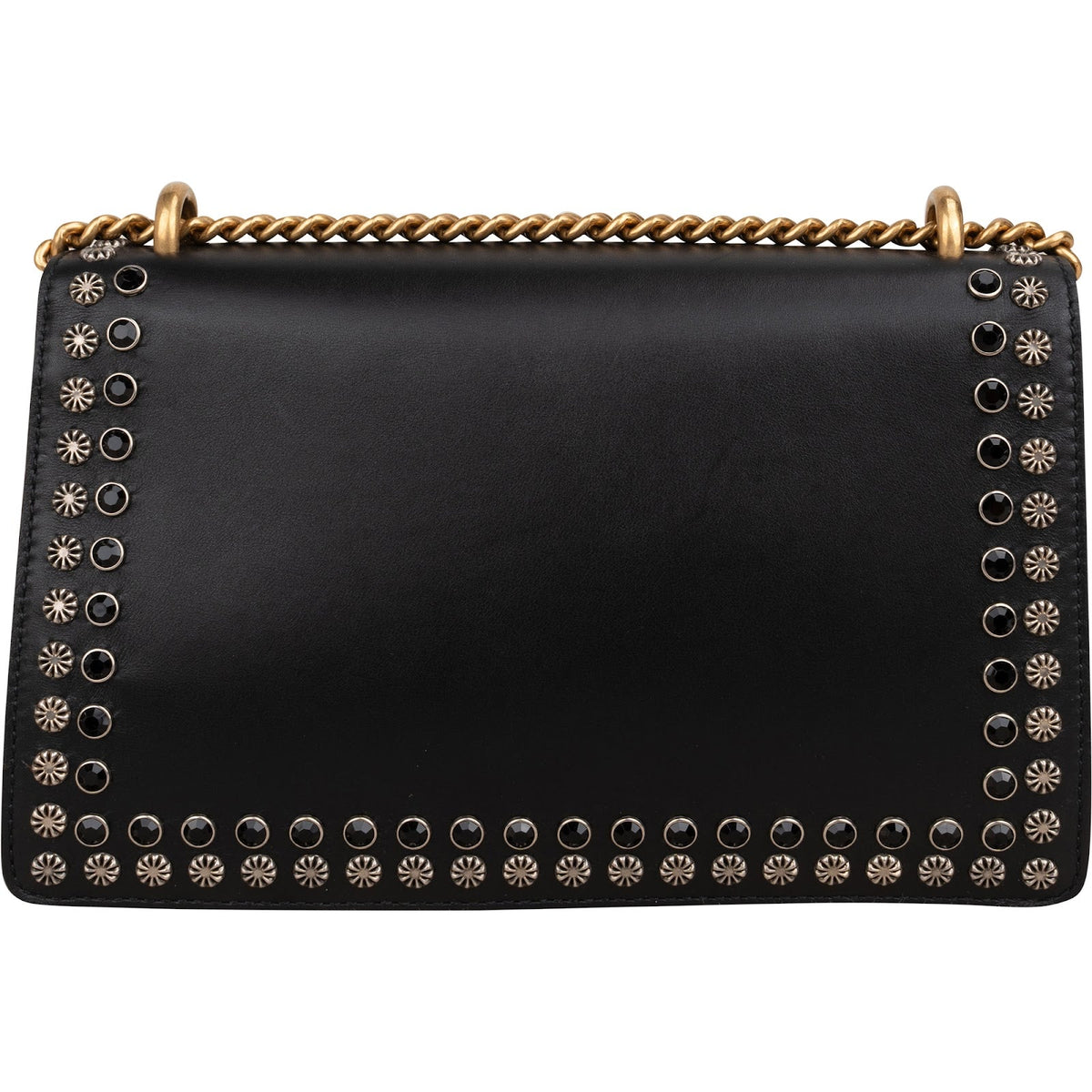 Gucci Black Soft Leather Dionysus Studded Shoulder Bag