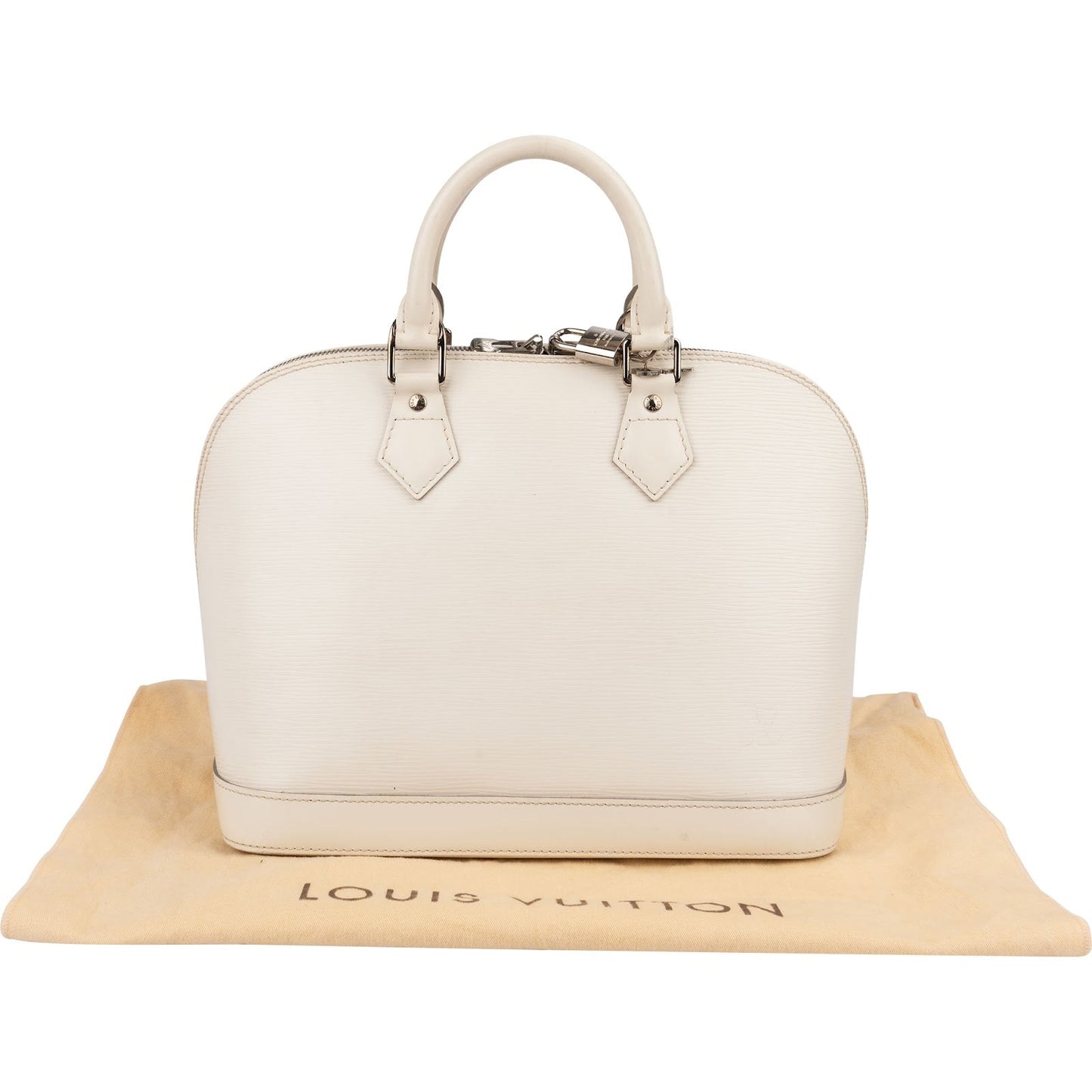 Louis Vuitton White Epi Leather Alma PM Handbag