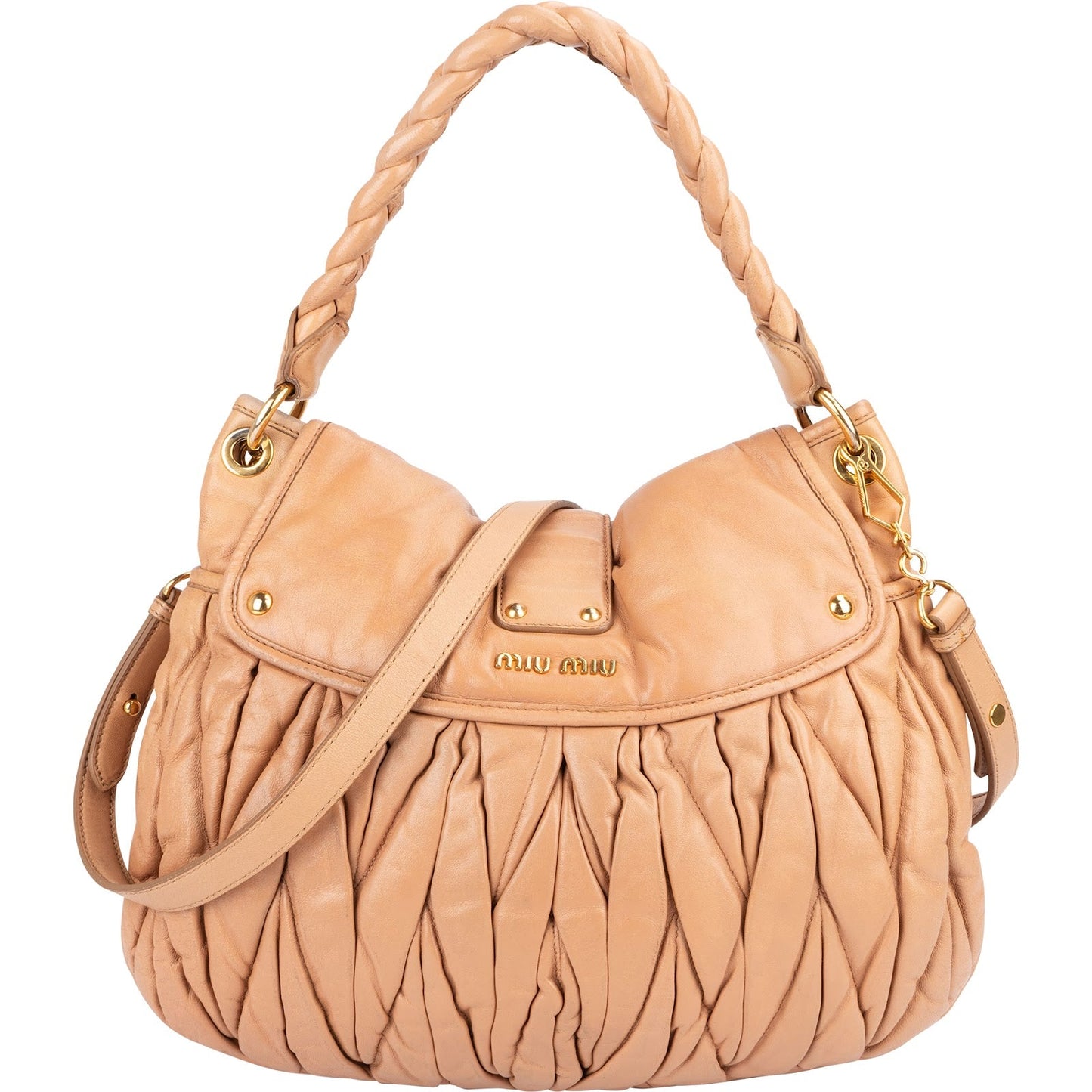 Miu Miu Matelassé Leather City Hobo Shoulder Bag