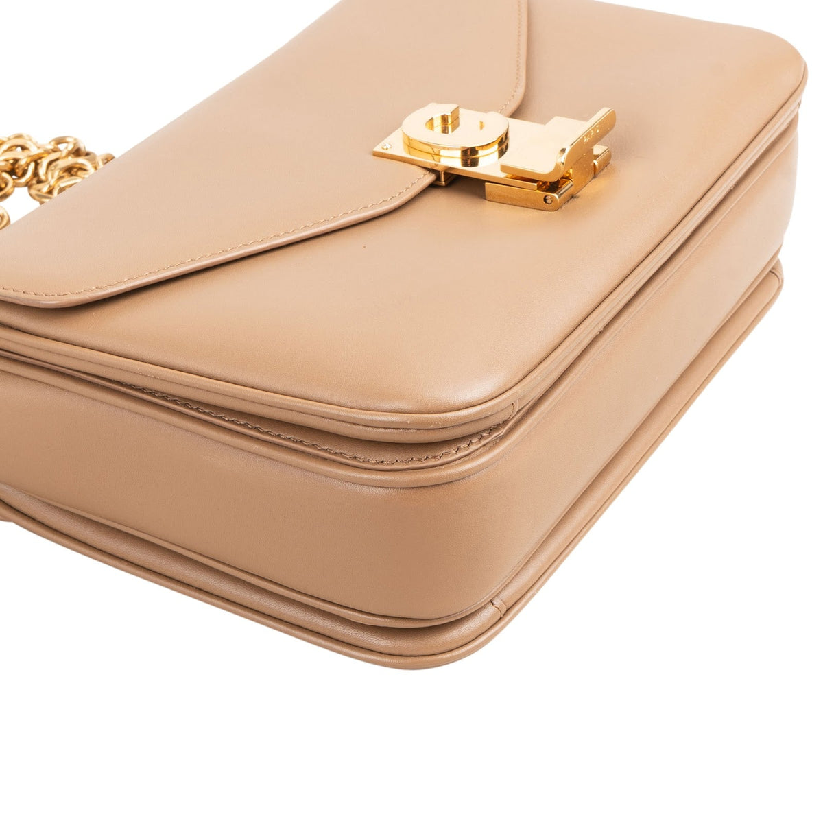 Celine Calfskin Classic Box Medium C Lock Crossbody Bag