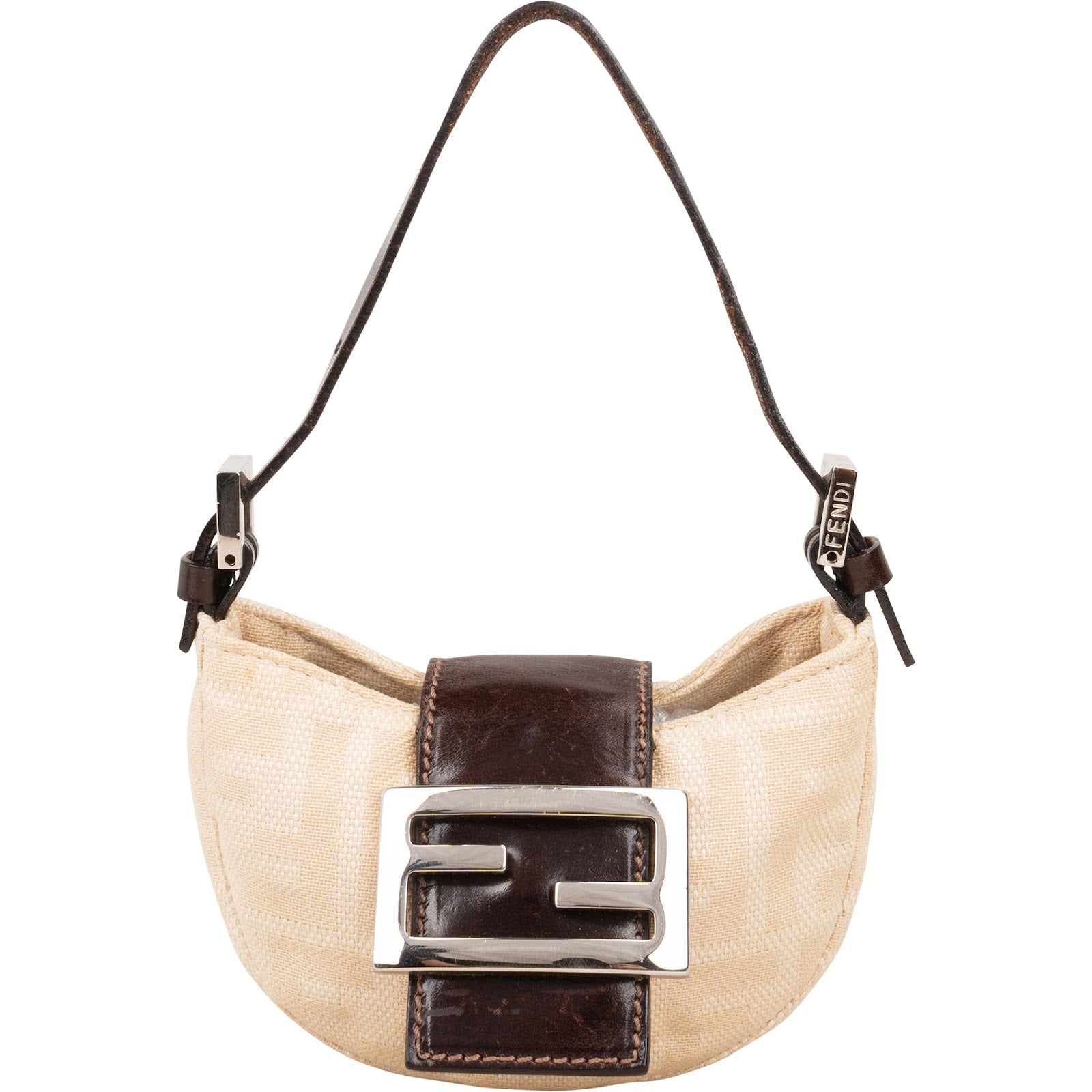 Fendi Zucchino Canvas Croissant Micro Handbag