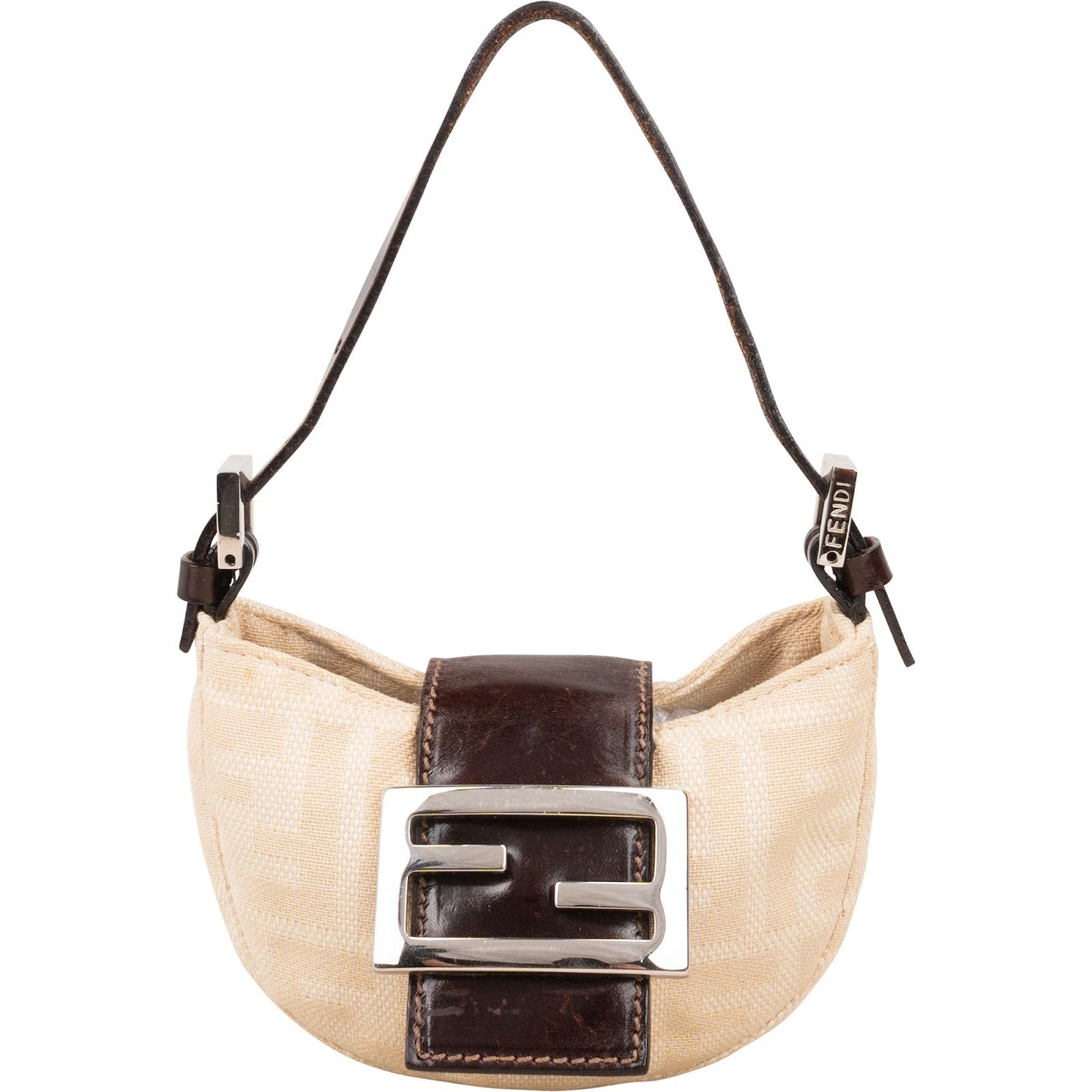 Fendi Zucchino Canvas Croissant Micro Handbag