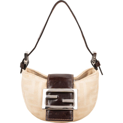 Fendi Zucchino Canvas Croissant Micro Handbag