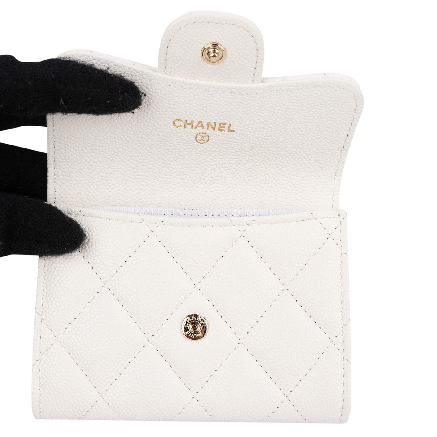 Chanel Quilted Caviar Leather Classic Coin Mini Wallet