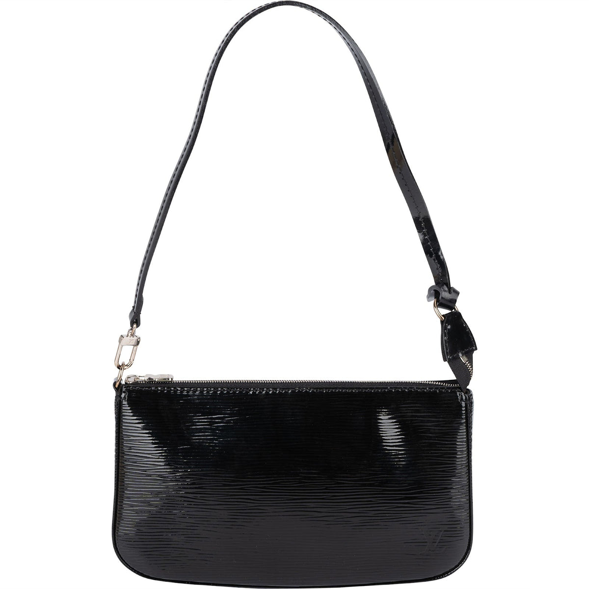 Louis Vuitton Pochette NM aus schwarzem Epi-Leder Electric – Vorderansicht
