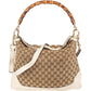 Gucci Monogram GG Canvas Bamboo Hobo Shoulder Bag