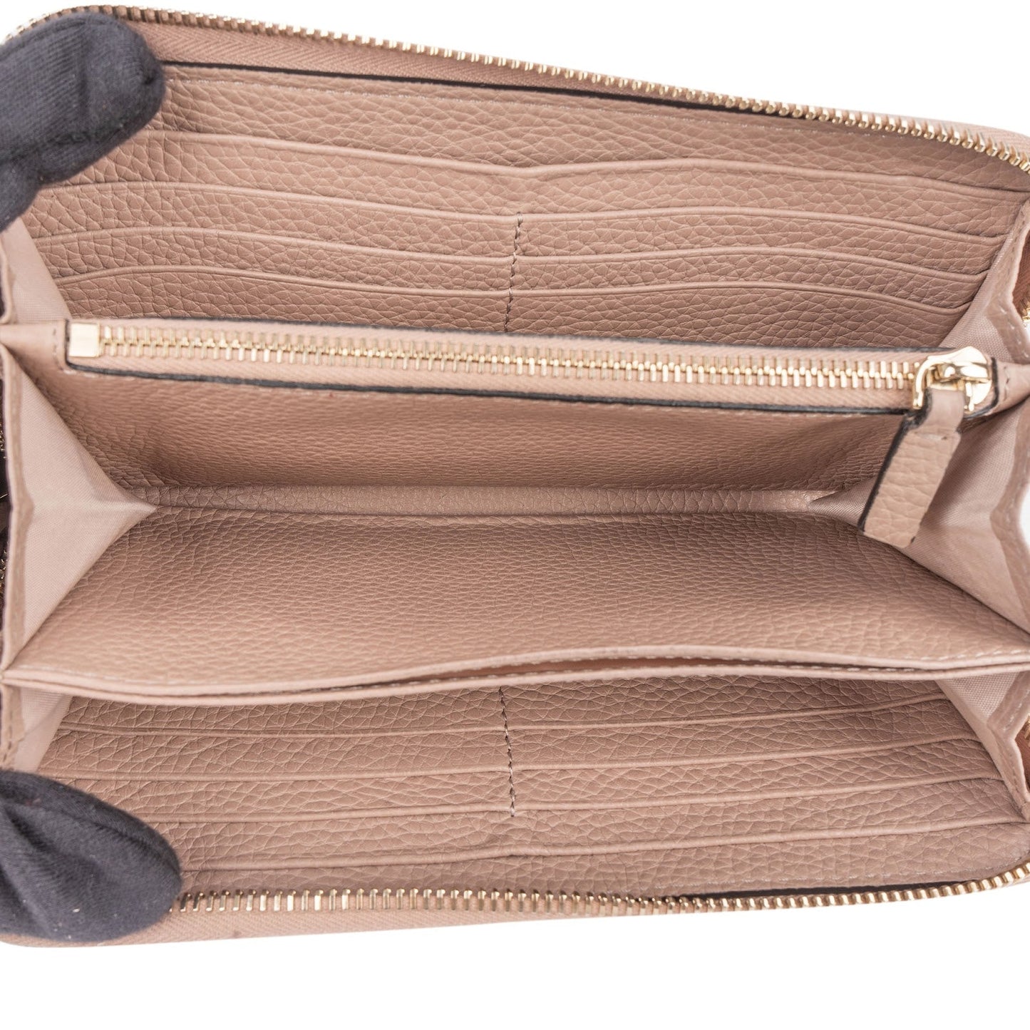 Valentino Grained Calfskin Rockstud Zip Around Wallet