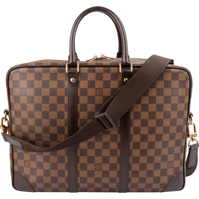 Louis Vuitton Monogram Damier Ebene Porte-Documents Voyage Handbag