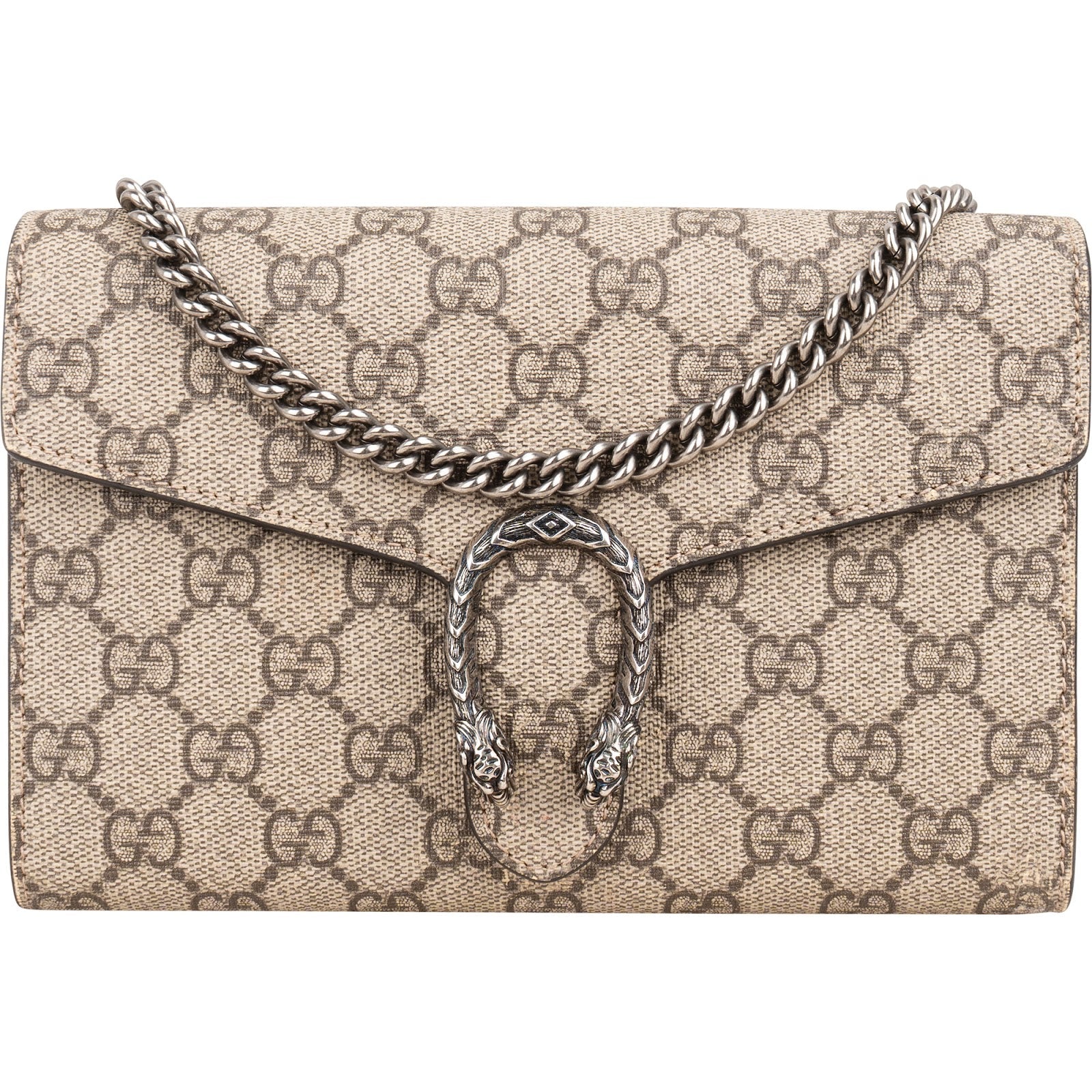 Gucci Monogram GG Supreme Canvas Dionysus Wallet On Chain Crossbody Bag