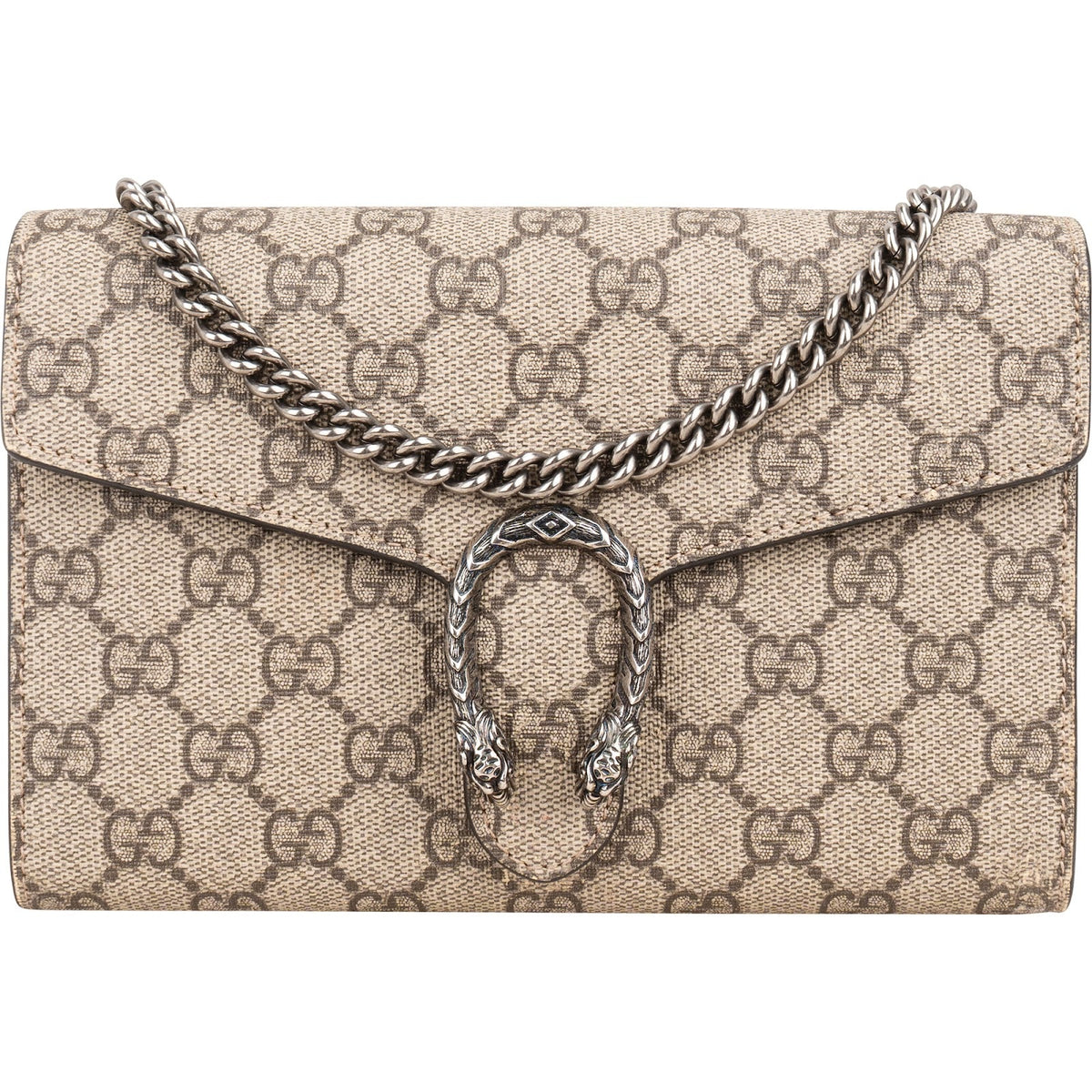 Gucci Monogram GG Supreme Canvas Dionysus Wallet On Chain Crossbody Bag