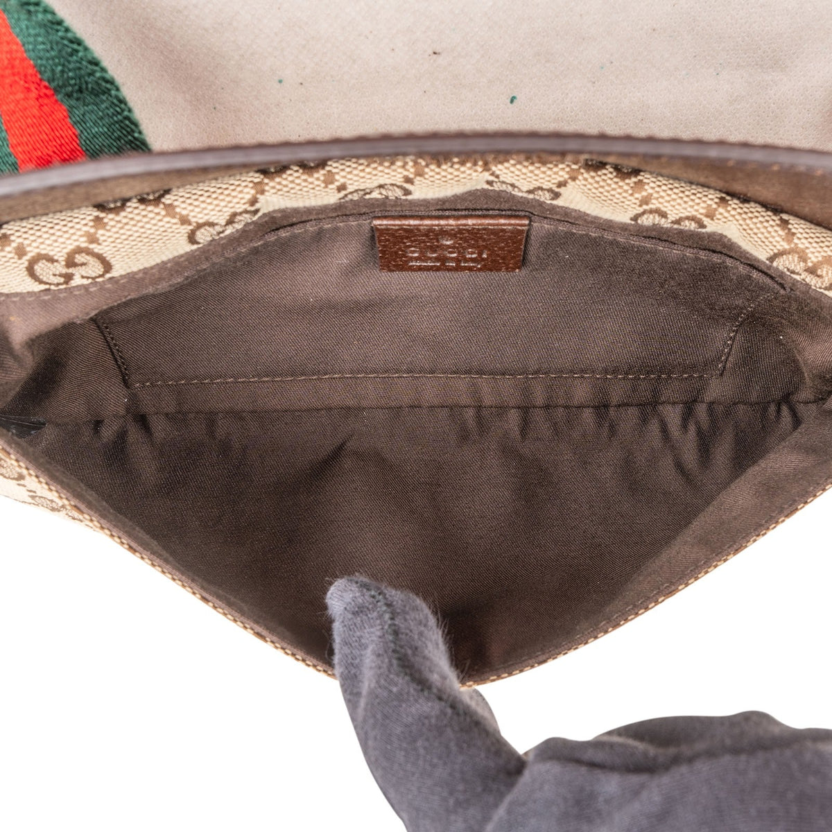 Gucci Monogram GG Canvas Web Belt Crossbody Bag