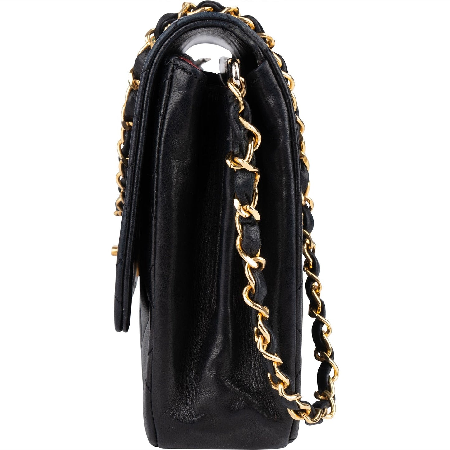 Chanel Quilted Lambskin 24K Gold Single Flap Crossbody Bag