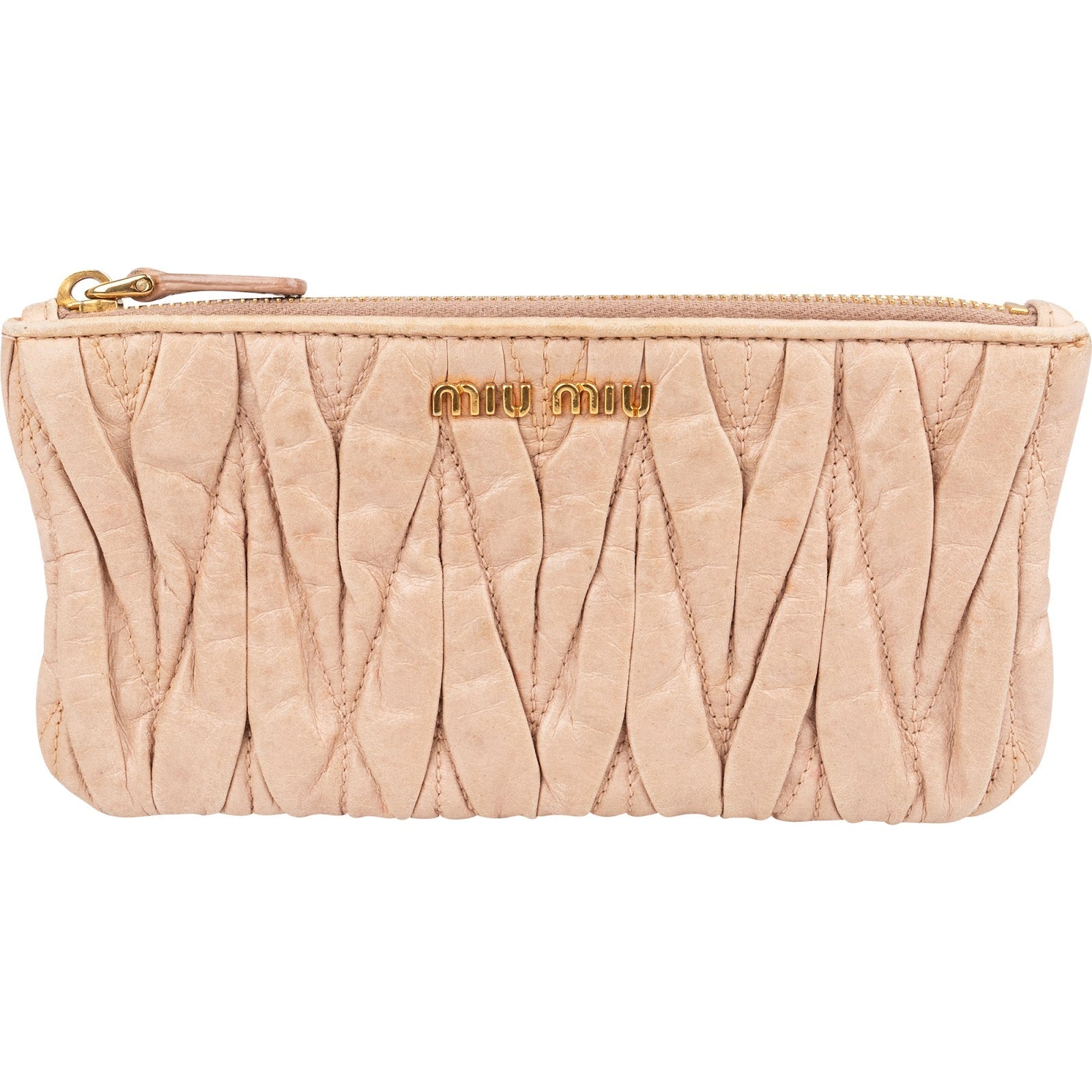Miu Miu Matelassé Nappa Leather Zip Wallet