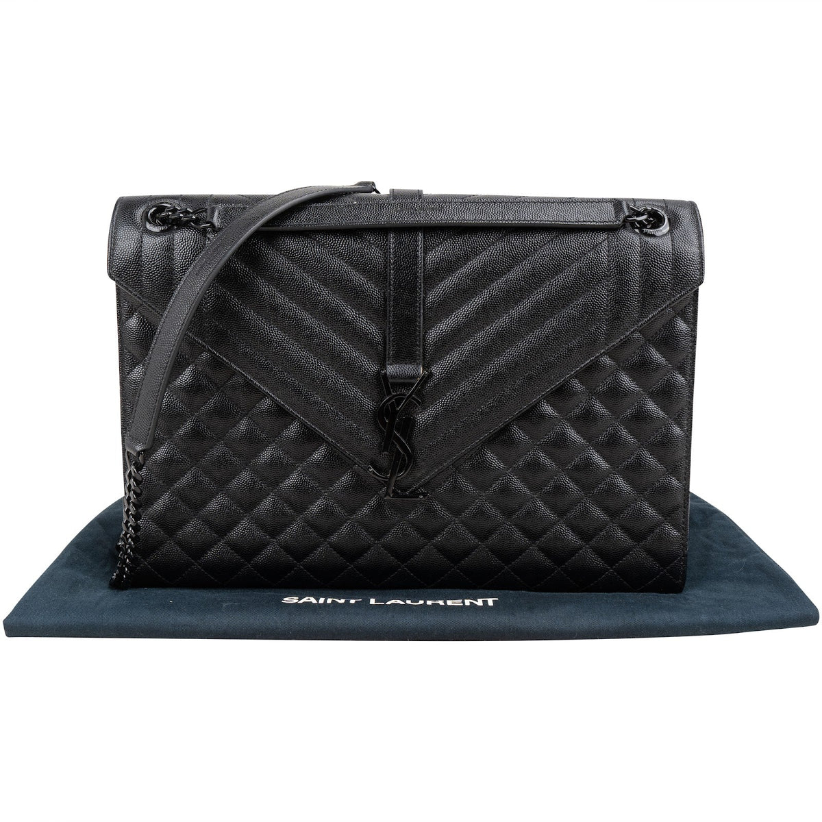 Yves Saint Laurent Grain De Poudre Matelassé Large Envelope Crossbody Bag