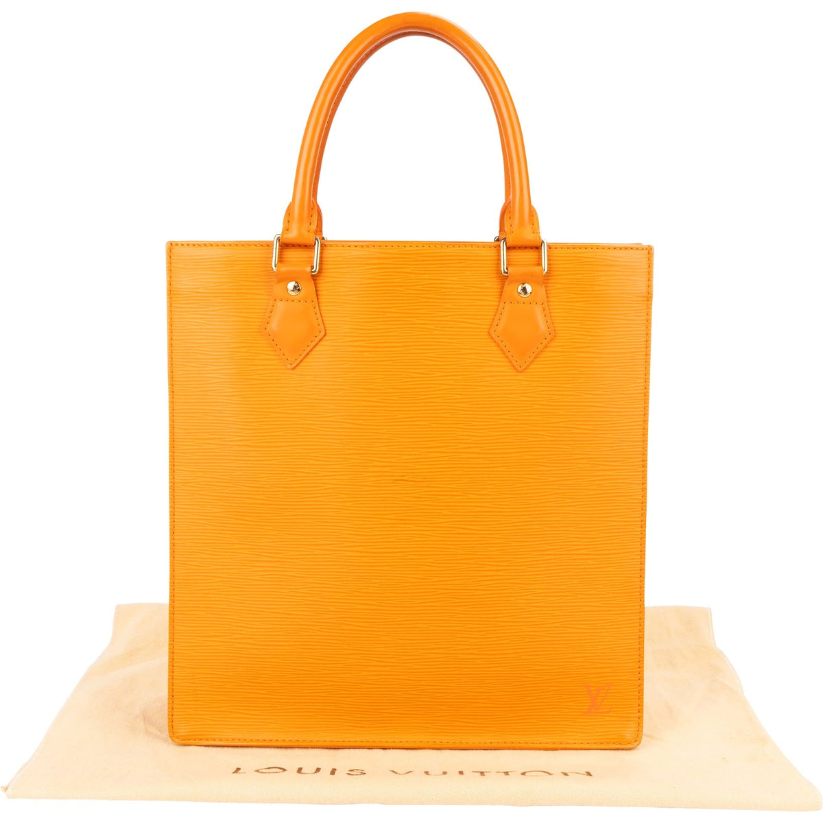 Louis Vuitton Orange Epi Leather Sac Plat Handbag
