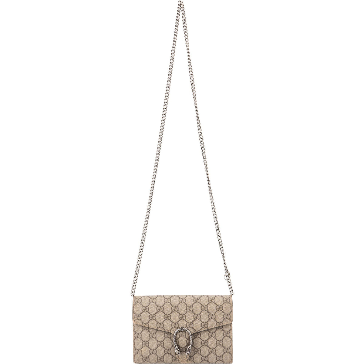 Gucci Monogram GG Supreme Canvas Dionysus Wallet On Chain Crossbody Bag