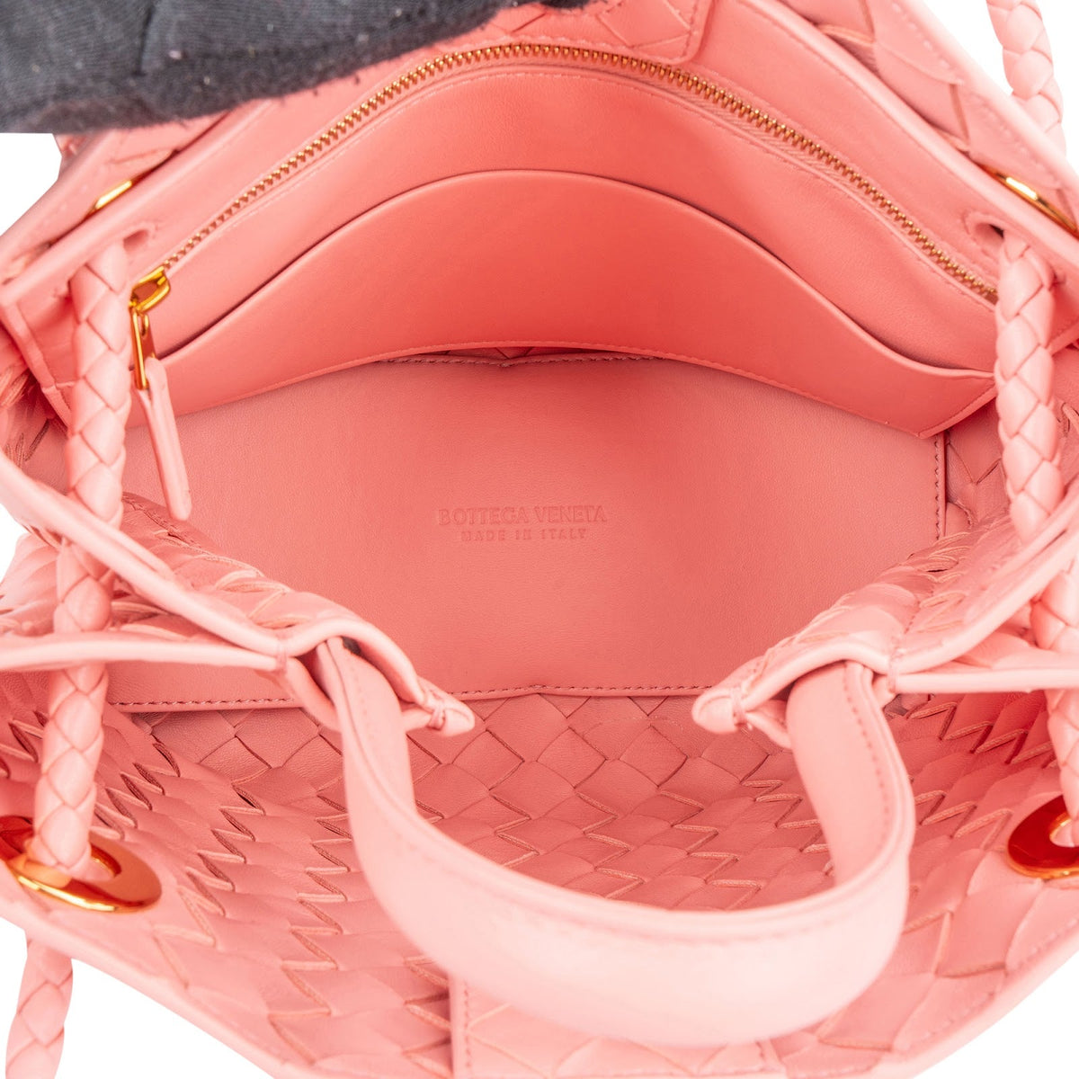 Bottega Veneta Pink Intrecciato Leather Small Andiamo Tote Handbag