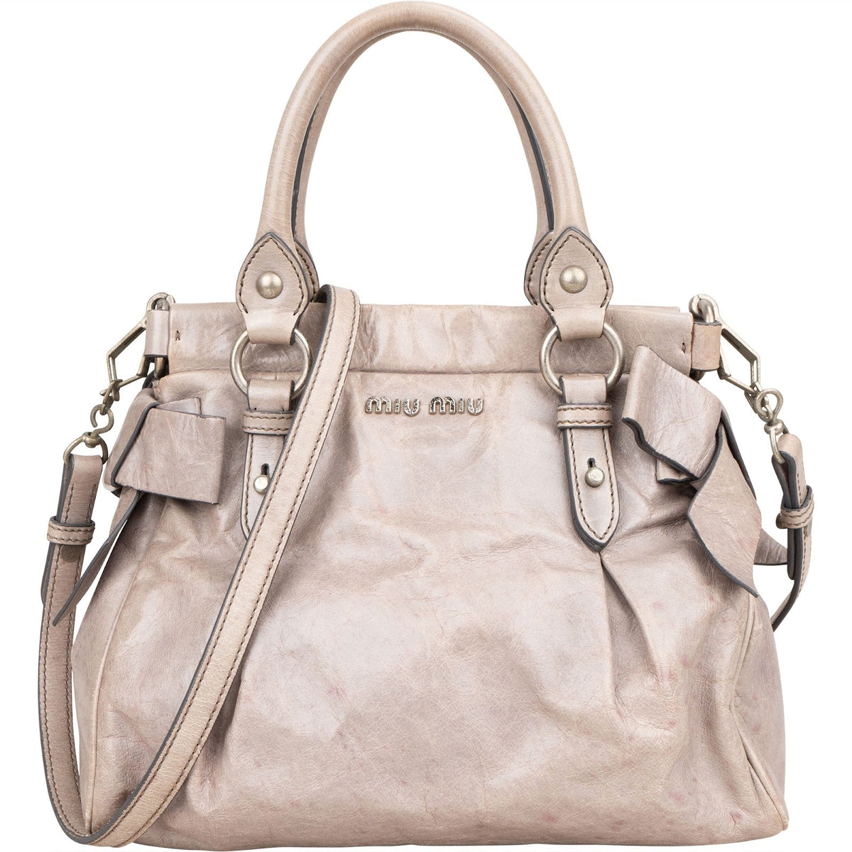 Miu Miu City aus Vitello-Lux-Leder – Vorderansicht