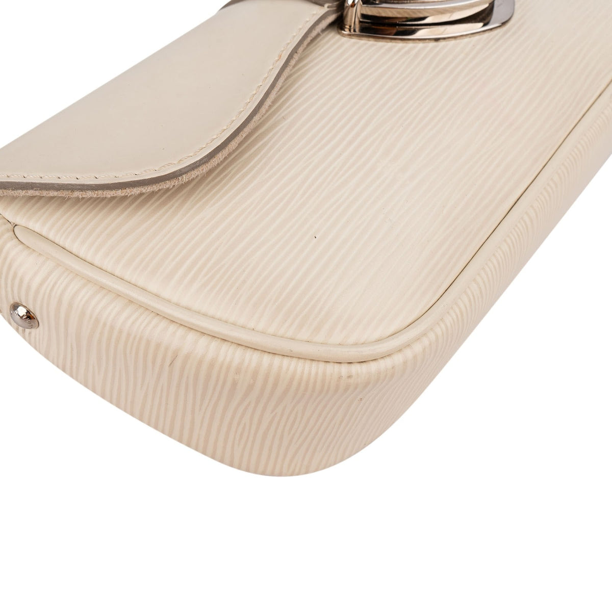 Louis Vuitton White Epi Leather Montaigne Clutch Shoulder Bag